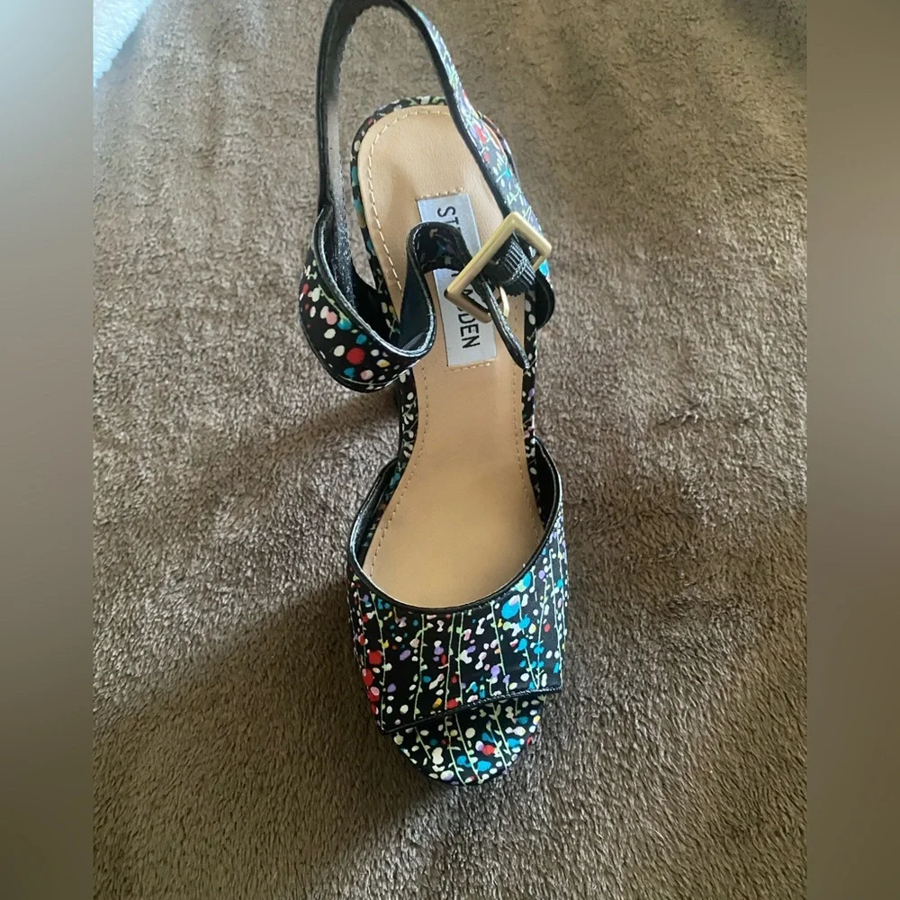 Steve Madden Black Sandals with Colorful Accents